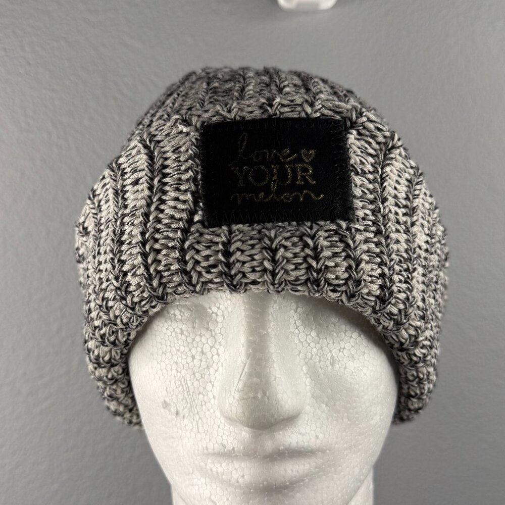Love Your Melon Speckled Beanie Black Patch